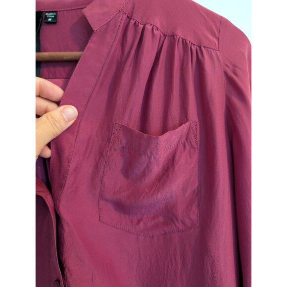Bellatrix red purple 100% Silk Blouse size M - Picture 6 of 8